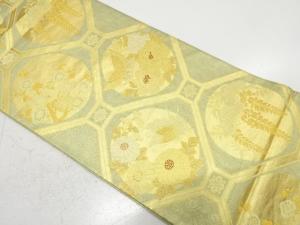 佐賀錦　花蜀江に蝶模様織り出し　袋帯